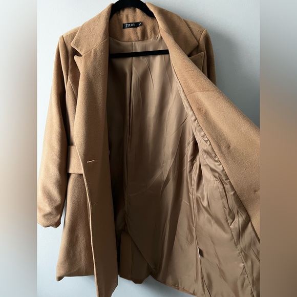Women’s Double-Breasted Camel Wool Long Coat HP - Picture 4 of 10